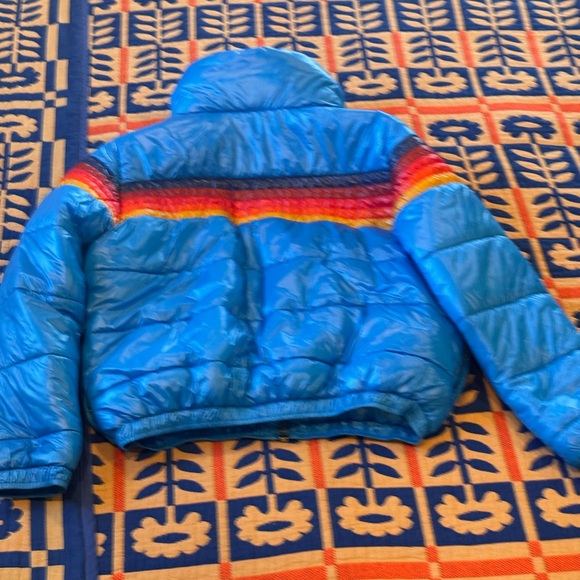 Aviator Nation Vibrant Blue Puffer with Multicolor Stripes - Picture 7 of 10
